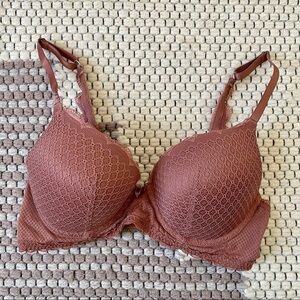 Aerie Dusty Pink/Mauve Lace Full Coverage Padded Bra – Size 34D